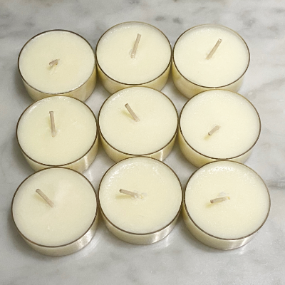 White Blossoms Soy Wax Tealight Candles